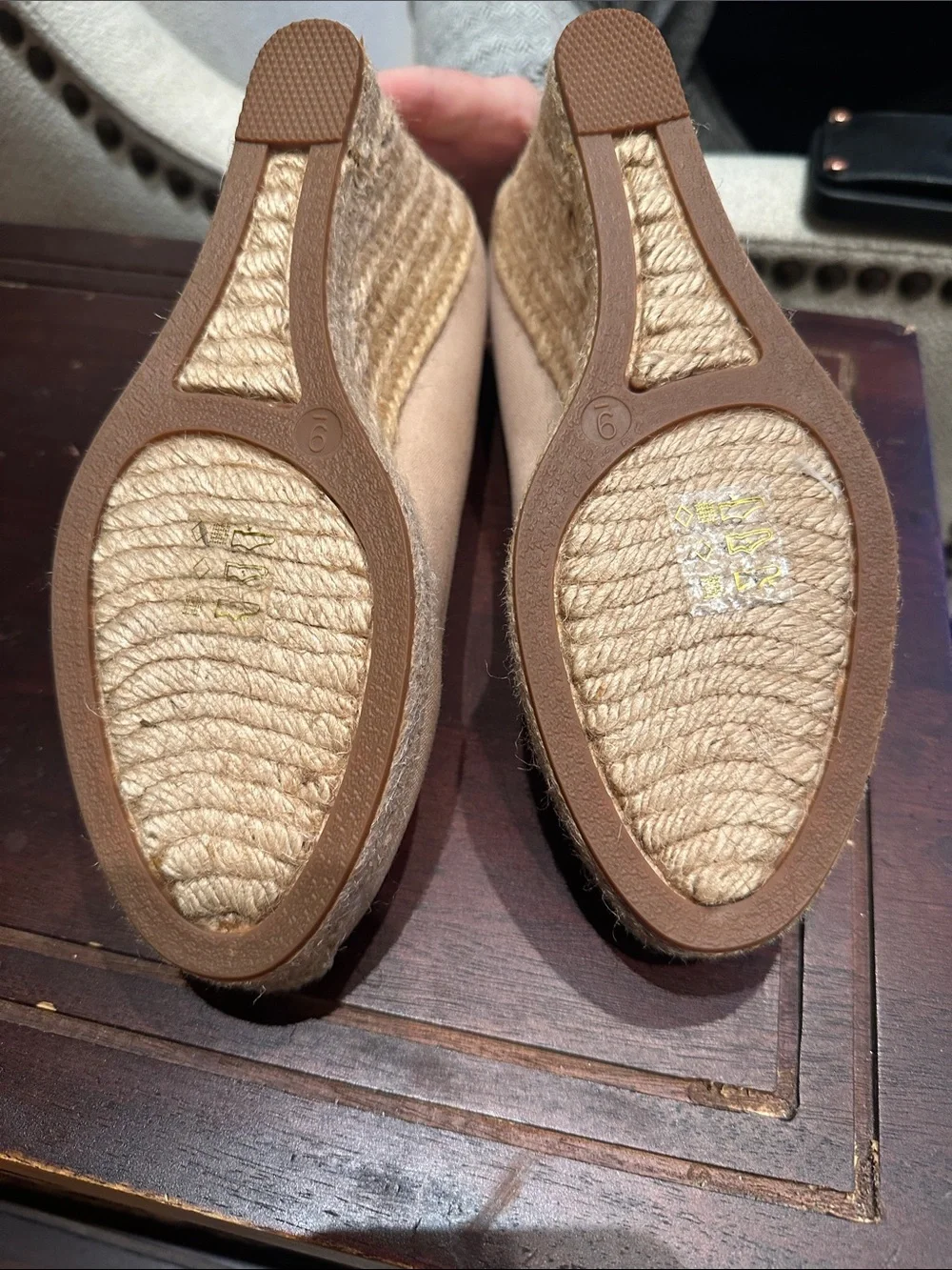 J. Crew Beige Canvas Platform Wedge Pumps